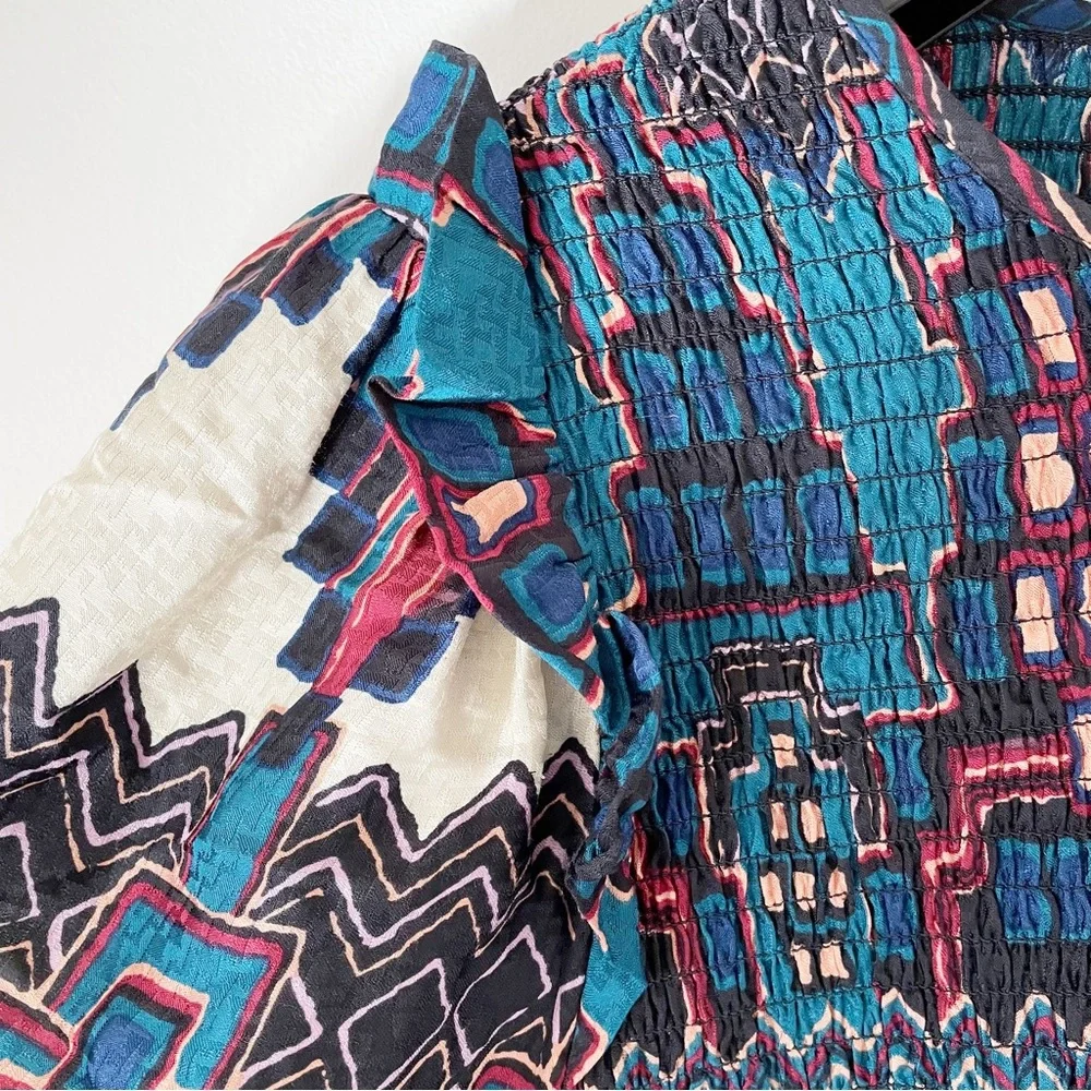 ba&sh Blue Multi Printed Maxi Dress - Picture 11 of 12